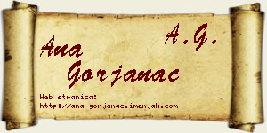 Ana Gorjanac vizit kartica